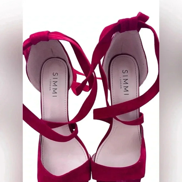Simmi London - women’s size 9 Red Open Toed Heels - Picture 7 of 8